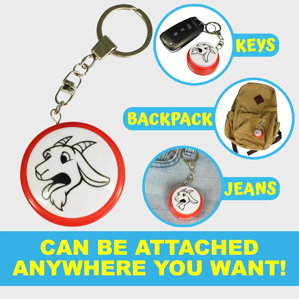 Amazon.co.jp: Screaming Goat キーチェーン ボタン | ギャグギフト